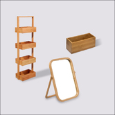 Kit organisation salle de bain, bambou