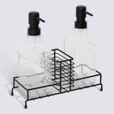 Set de 2 distributeurs de savon, 475 ml, noir Black edition
