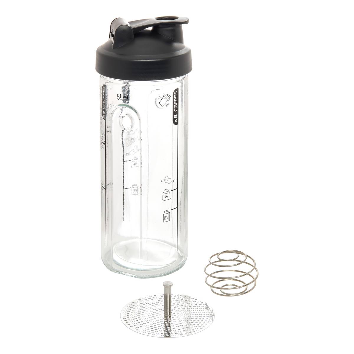 Shaker pour crêpes, 9,3x9,3x23 cm, transparent