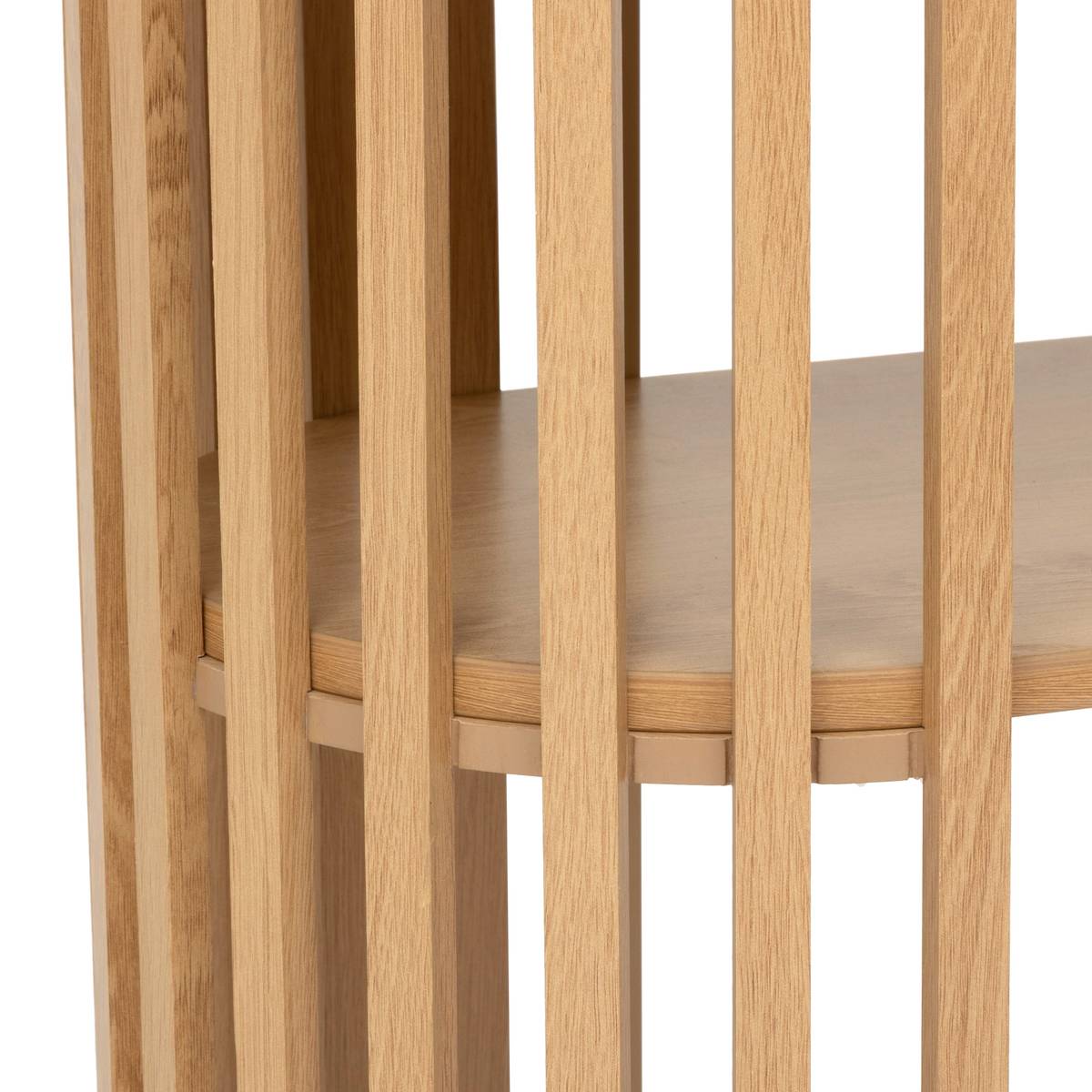 Console, 2 étagères, effet bois