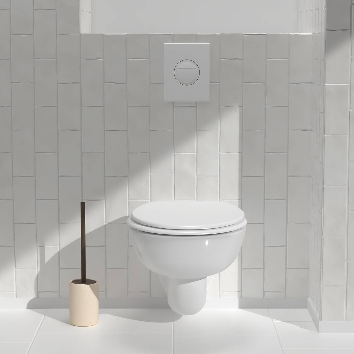 Brosse wc, h.41,5 cm, beige Oleya