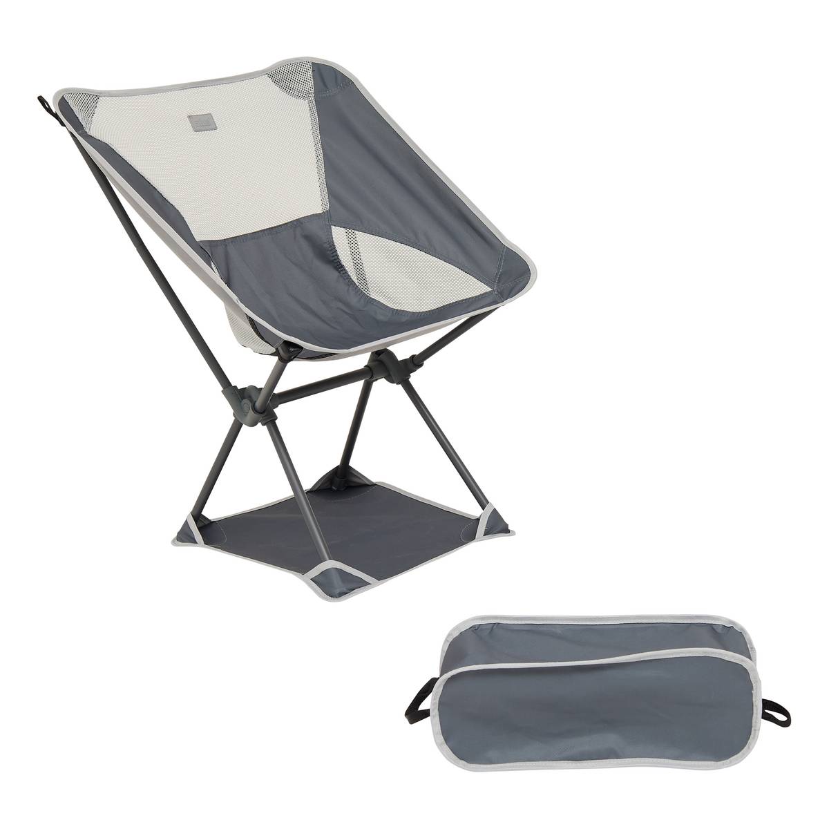 Chaise de camping pliante, gris