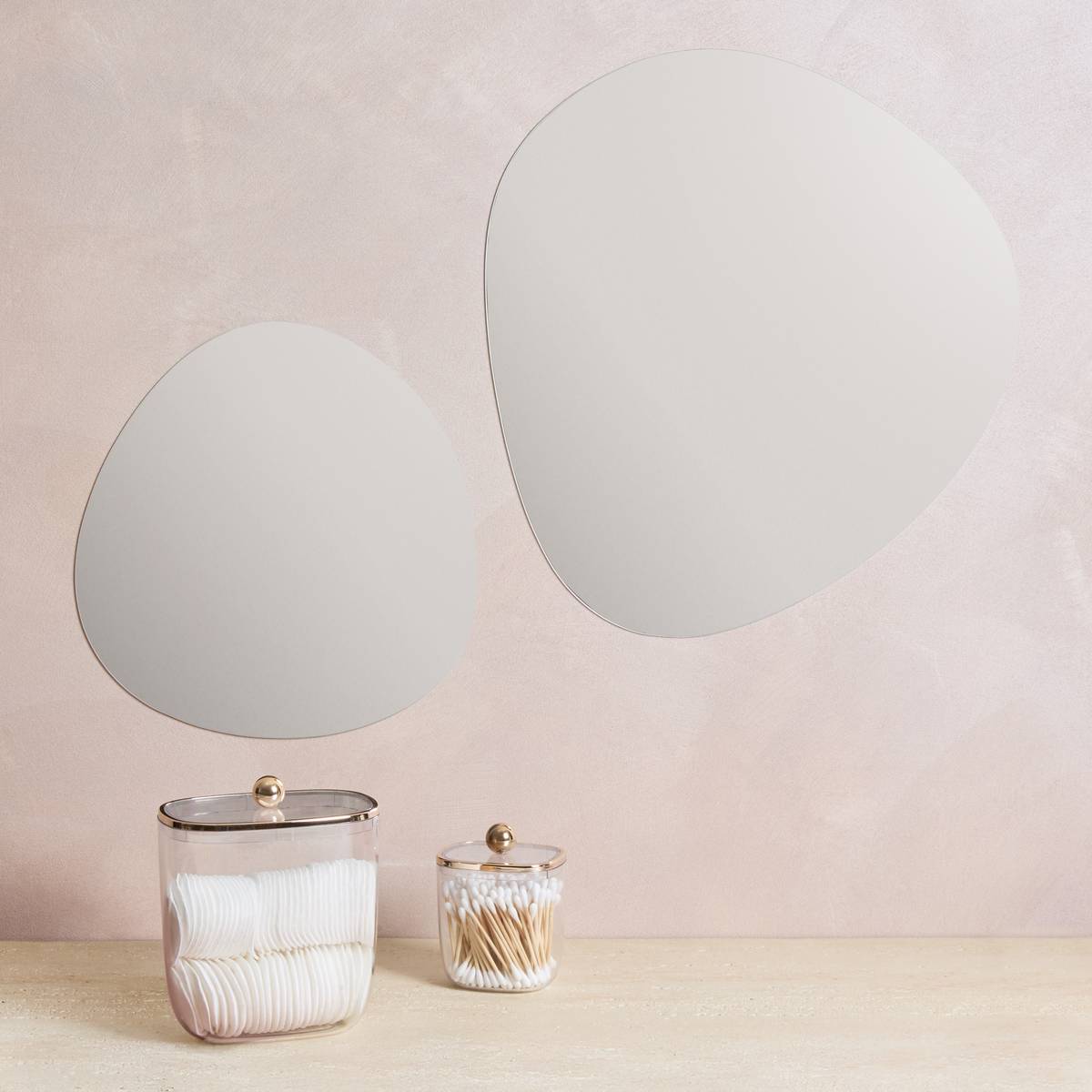 Lot de 2 miroirs adhésifs, d.30/40 cm