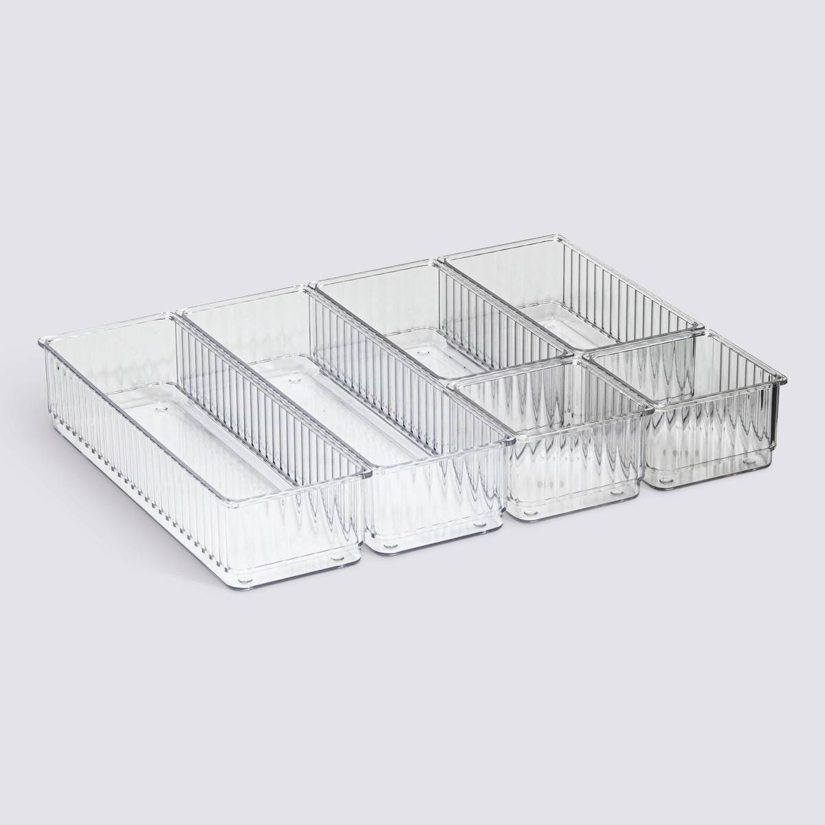 Lot de 6 organiseurs, l.8/16/24, transparent Plastor