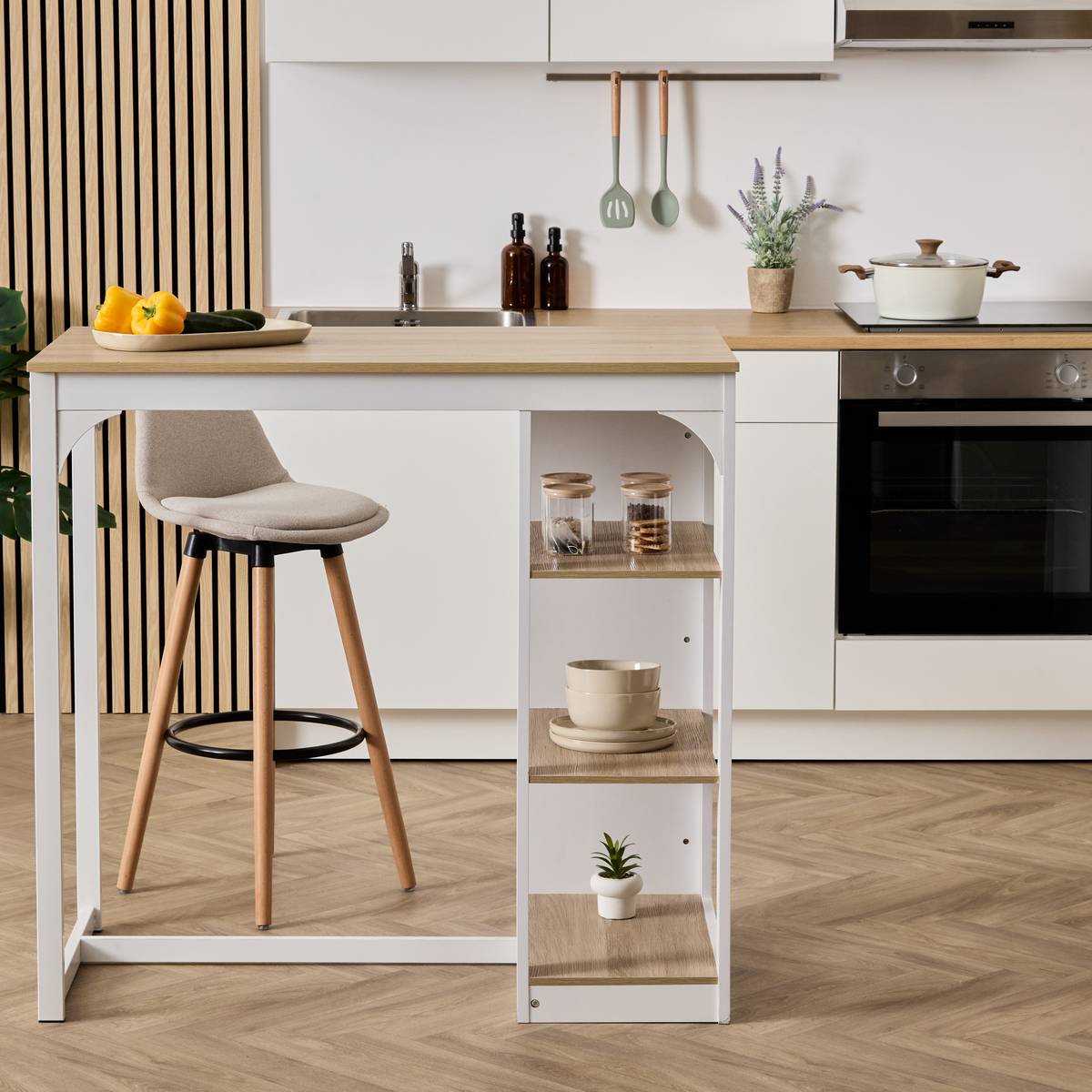 Table de bar, 2 places, blanc Eat up