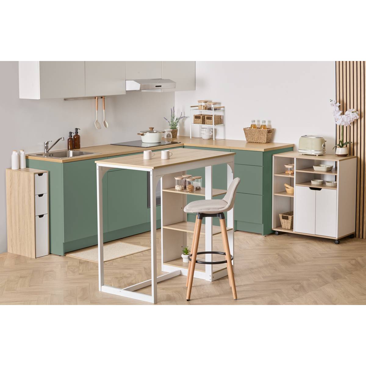 Table de bar, 2 places, blanc Eat up