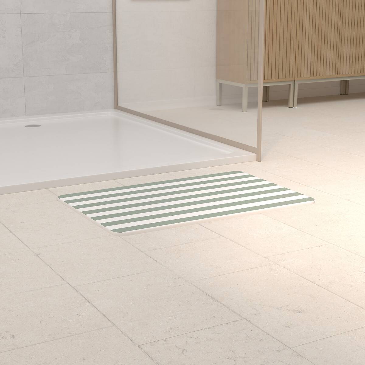 Tapis diatomite, 39 x 60 cm, vert céladon Strio