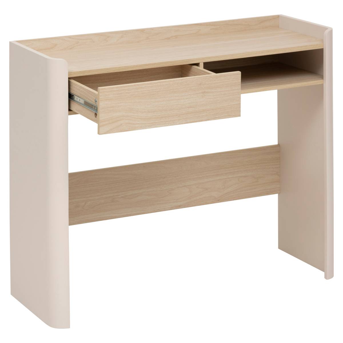 Console, 1 tiroir, effet bois, argile Roundy