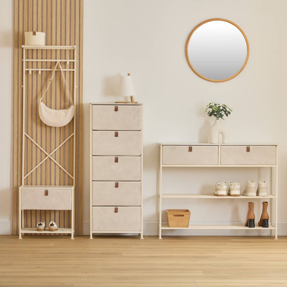 Console, 2 tiroirs, argile Tissa