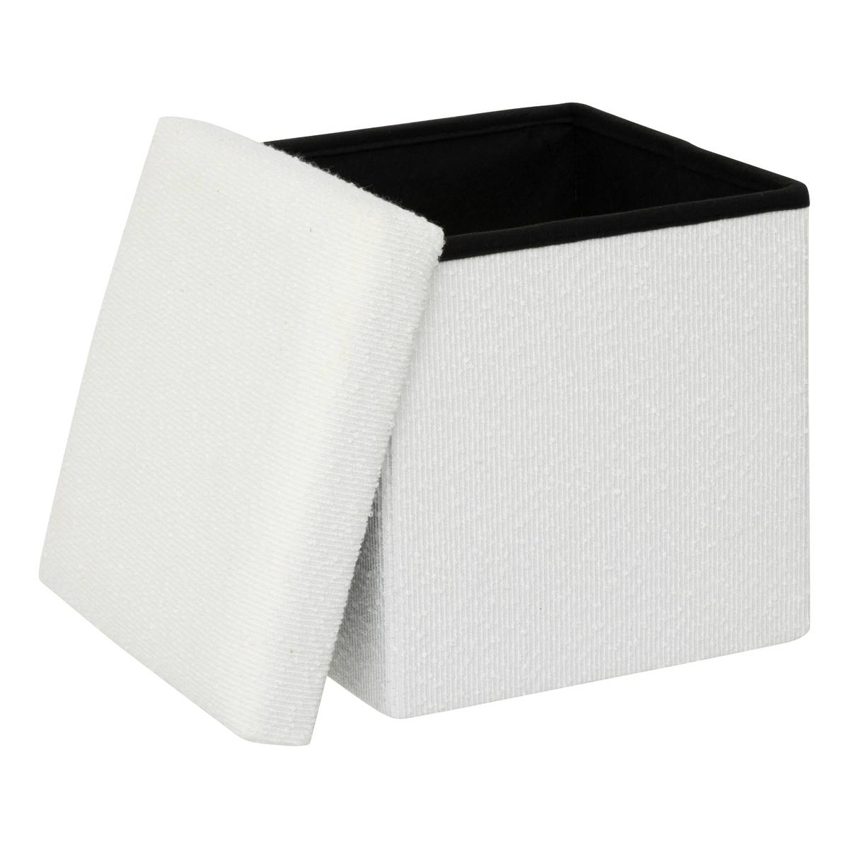 Pouf pliable bouclette, 31x31 cm, beige