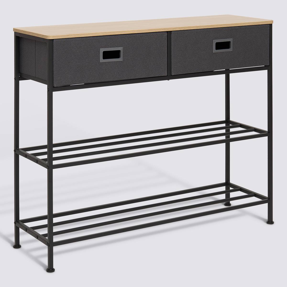 Console, 2 tiroirs, noir Tissa