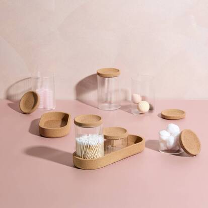 Lot de 2 organiseurs en verre avec support 