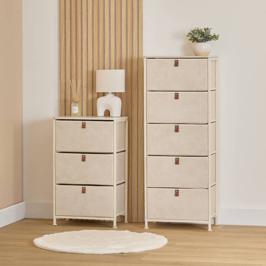 Tour de rangement, 3 tiroirs, argile Tissa