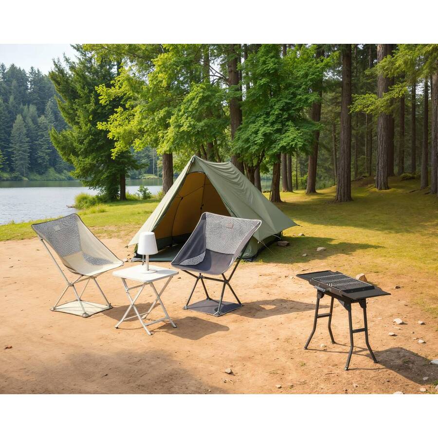 Chaise de camping pliante, gris