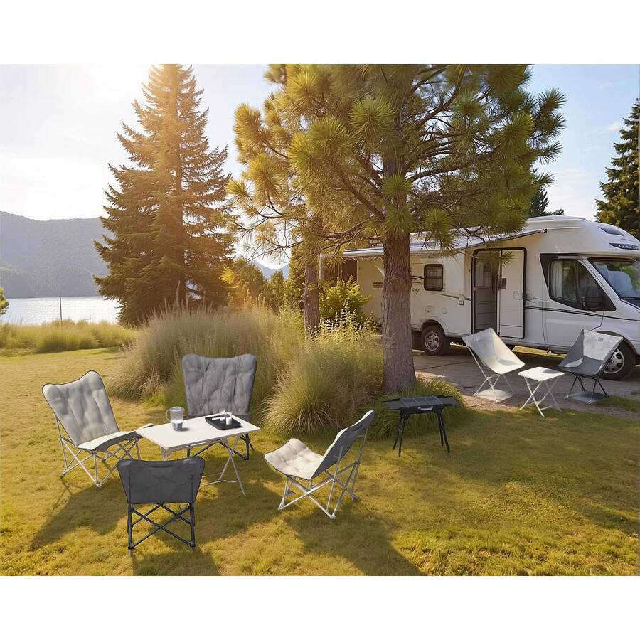Chaise de camping pliante, gris
