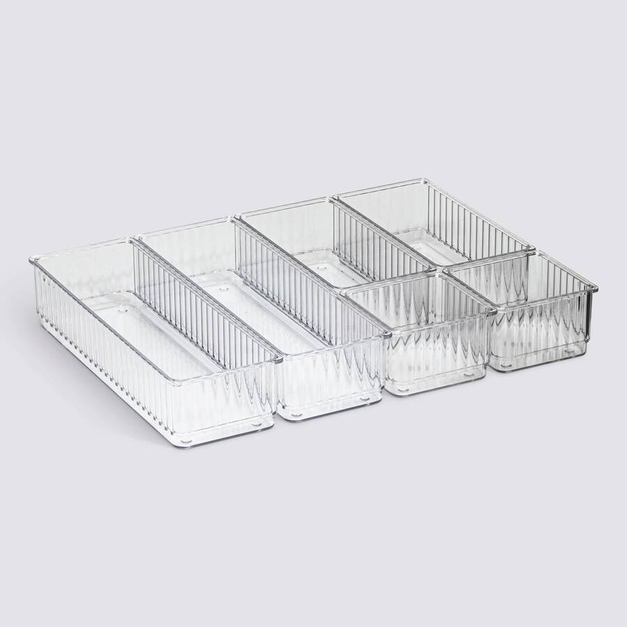Lot de 6 organiseurs, l.8/16/24, transparent Plastor