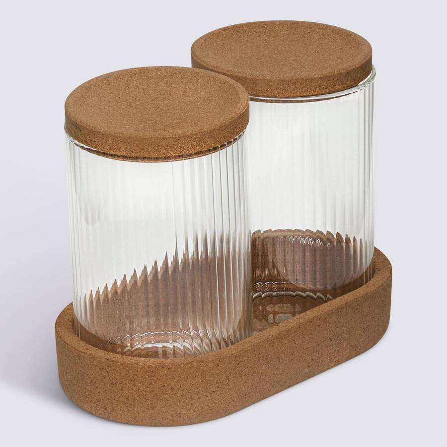 Lot de 2 organiseurs en verre avec support