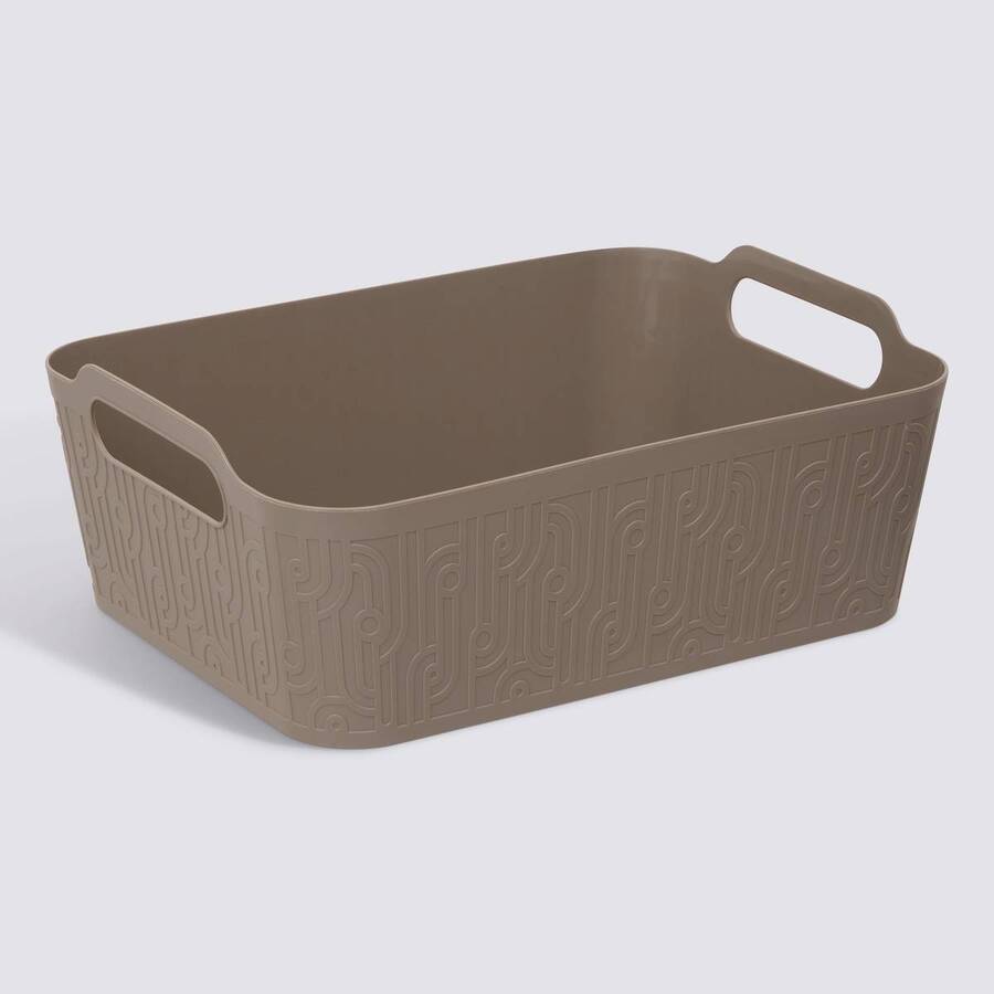 Panier en plastique, 6,7l, taupe Arche