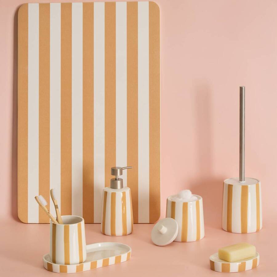 Pot à cotons, beige Strio
