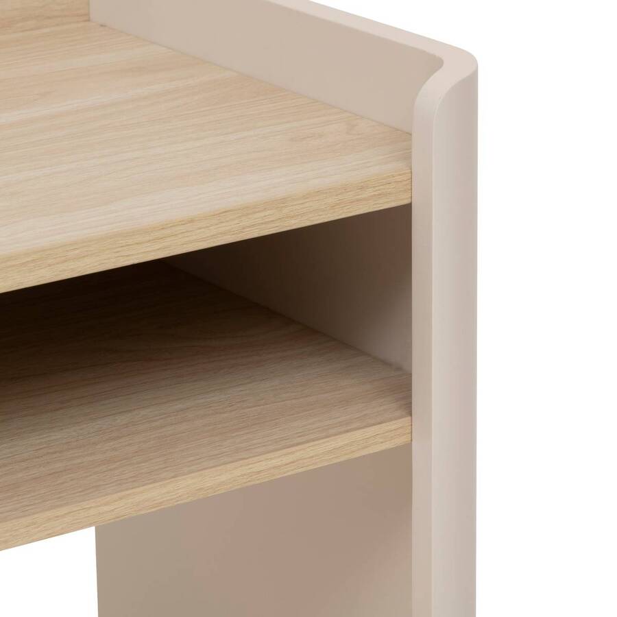 Console, 1 tiroir, effet bois, argile Roundy