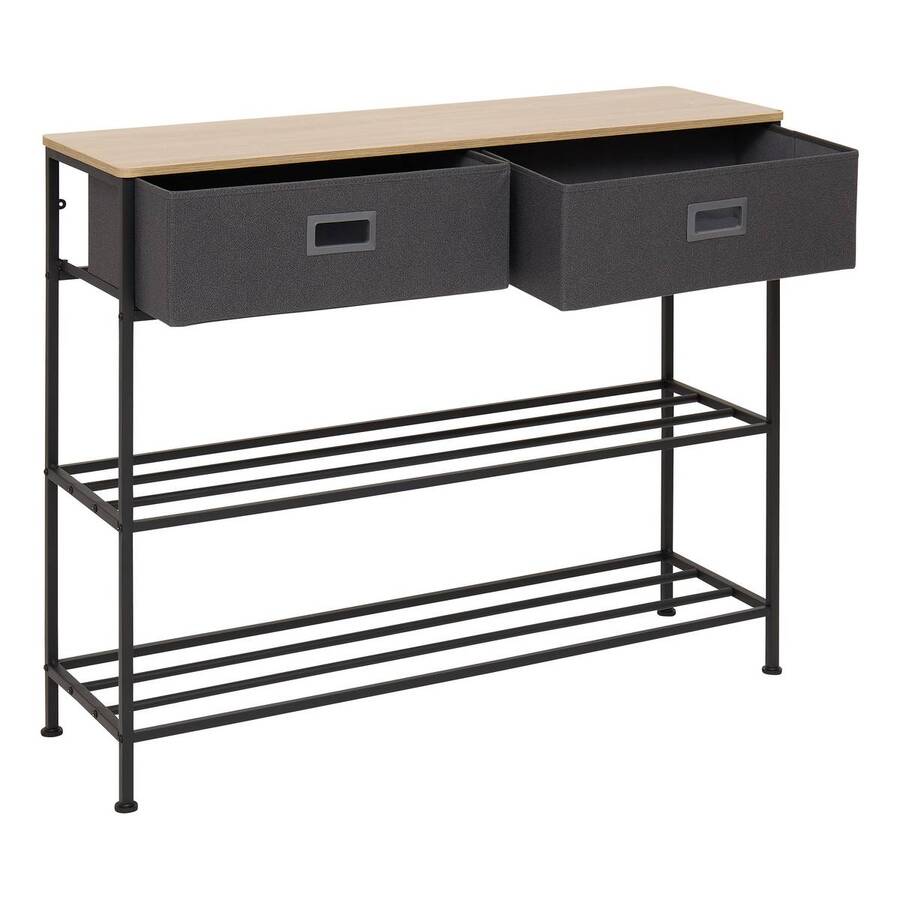 Console, 2 tiroirs, noir Tissa