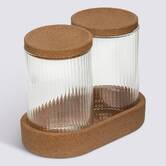 Lot de 2 organiseurs en verre avec support