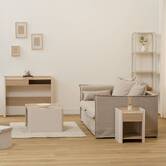 Console, 1 tiroir, effet bois, argile Roundy