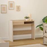 Console, 1 tiroir, effet bois, argile Roundy
