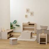 Console, 1 tiroir, effet bois, argile Roundy