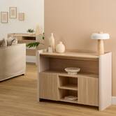 Console, 1 tiroir, effet bois, argile Roundy