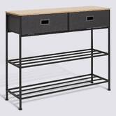 Console, 2 tiroirs, noir Tissa