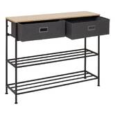 Console, 2 tiroirs, noir Tissa