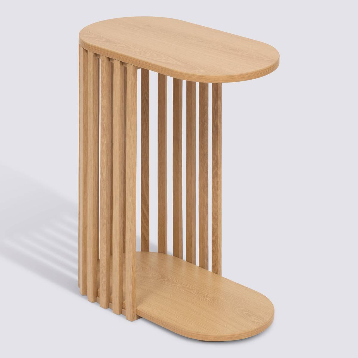 Bout de canapé ovale, beige Slat