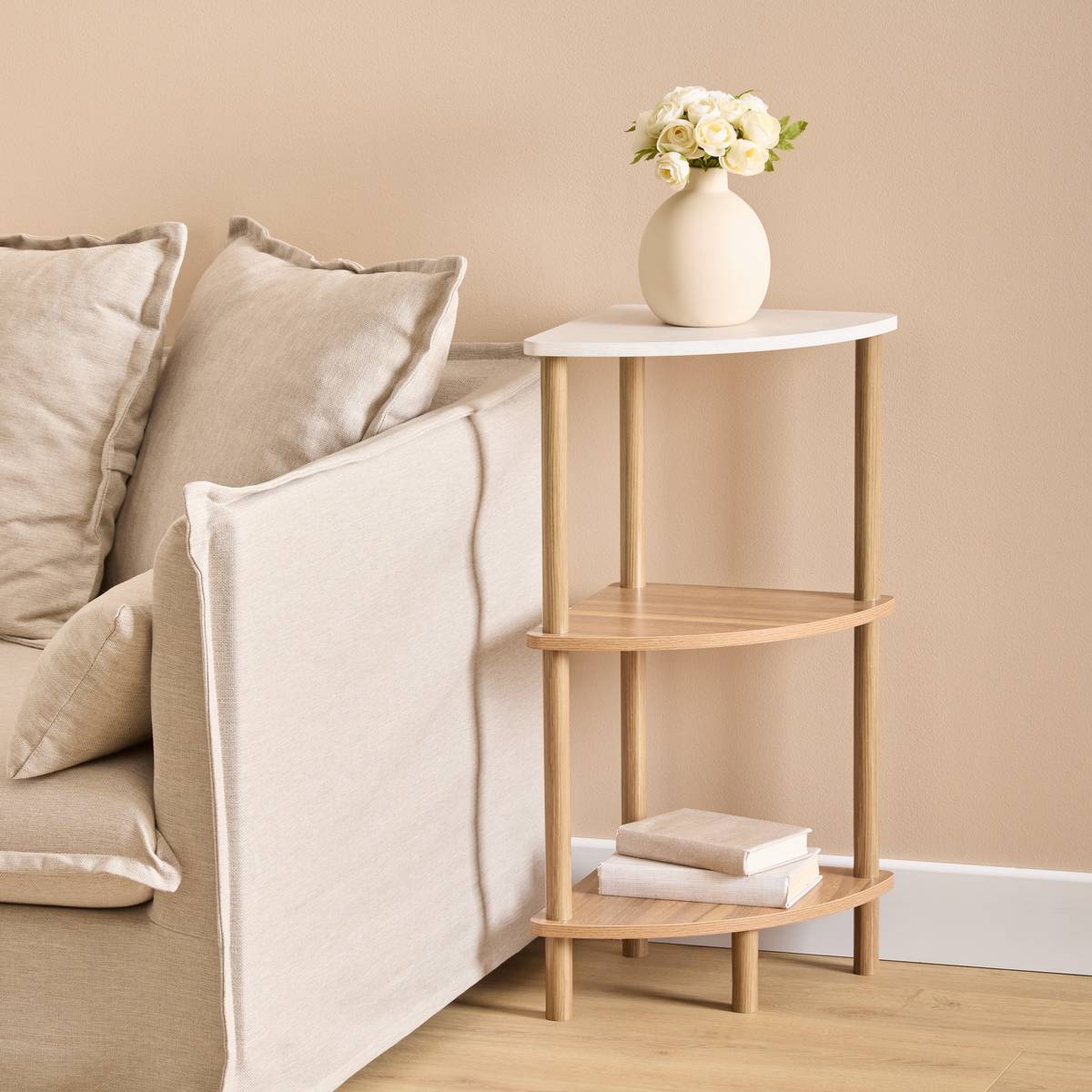 Etagère, angle, 2 étagères