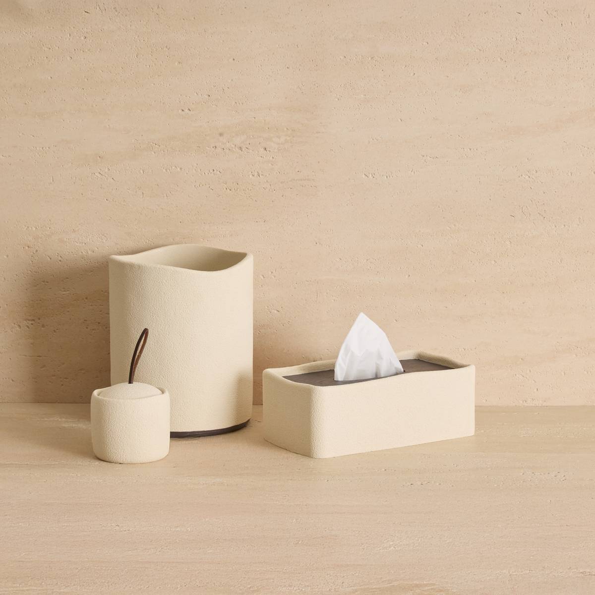 Boite à mouchoir, beige Oleya