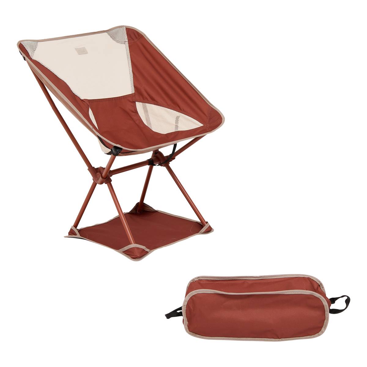 Chaise de camping pliante, rouge terracotta