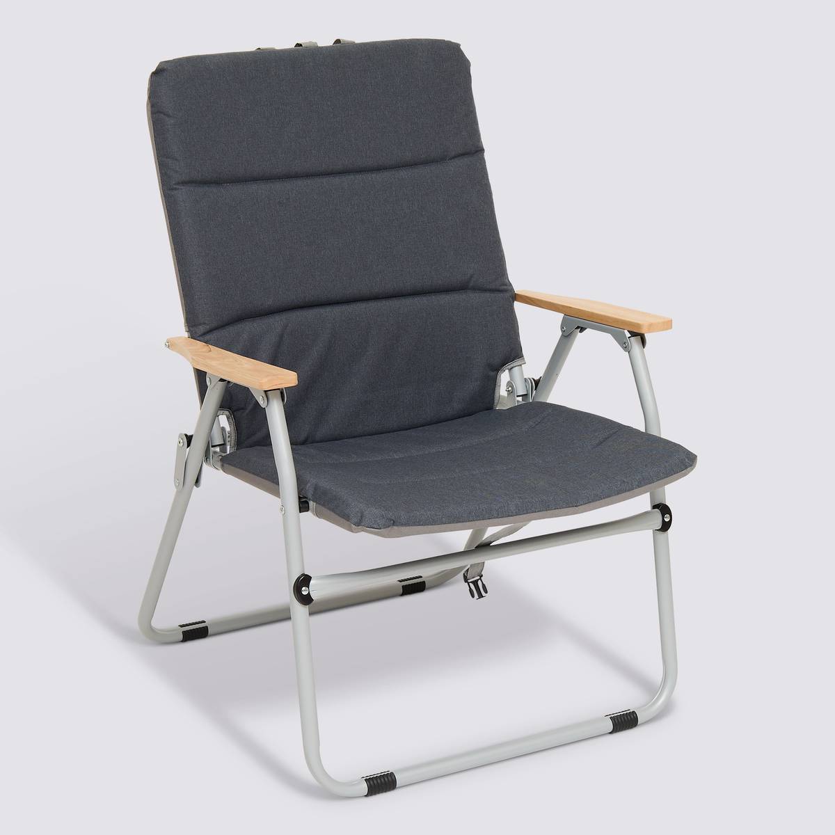 Fauteuil de camping pliant, gris anthracite