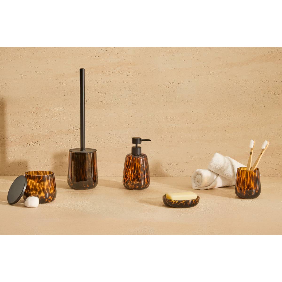 Porte-brosse à dents, marron Dotty