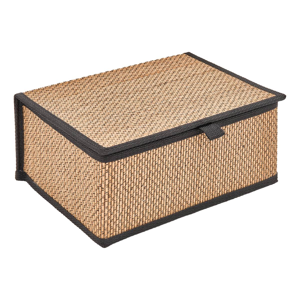 Set de 3 boîtes de rangement, l.25/30/35 cm, noir