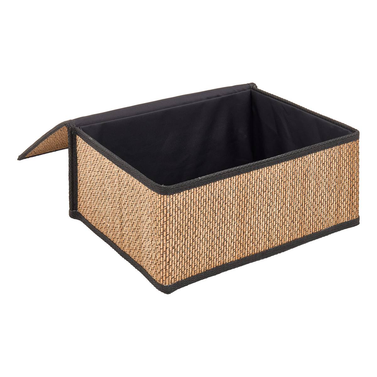 Set de 3 boîtes de rangement, l.25/30/35 cm, noir