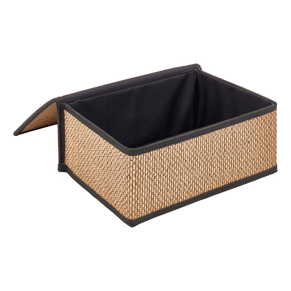 Set de 3 boîtes de rangement, l.25/30/35 cm, noir