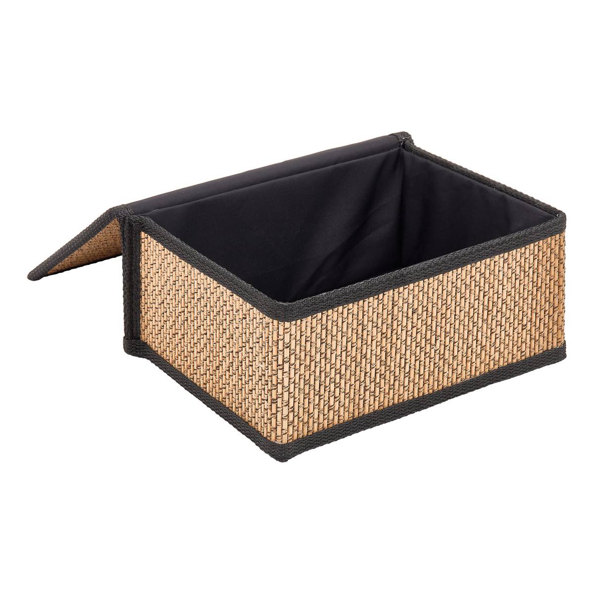Set de 3 boîtes de rangement, l.25/30/35 cm, noir