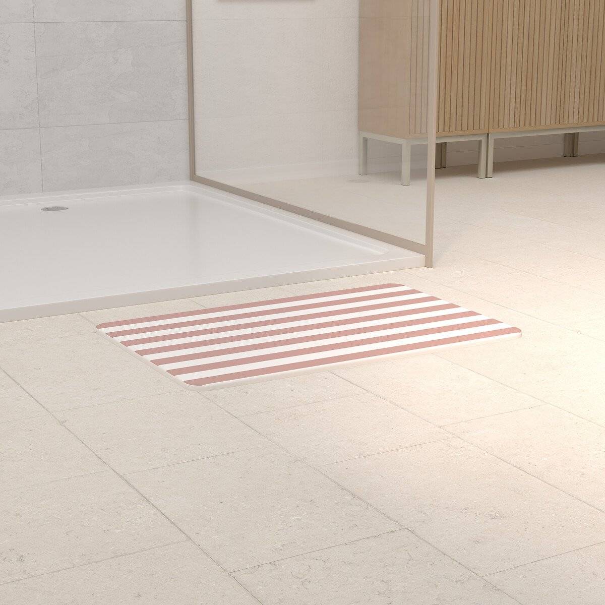 Tapis diatomite, 39 x 60 cm, rose