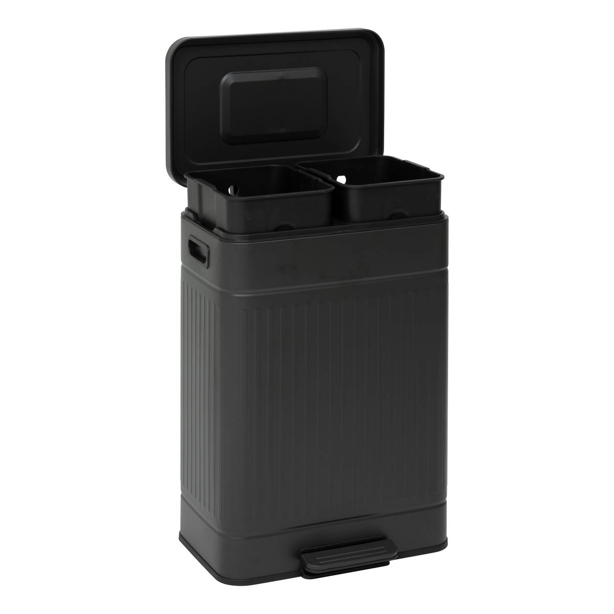 Poubelle à pédale 2 x 30 l, noir