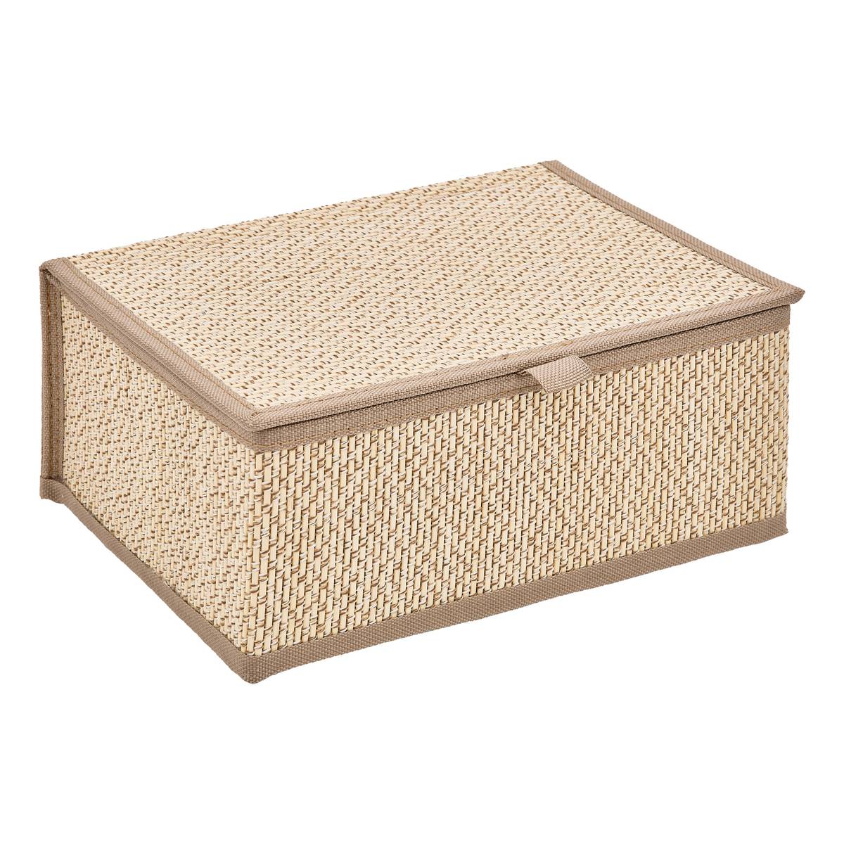 Set de 3 boîtes de rangement, l.25/30/35 cm, beige