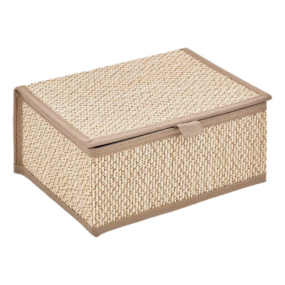 Set de 3 boîtes de rangement, l.25/30/35 cm, beige