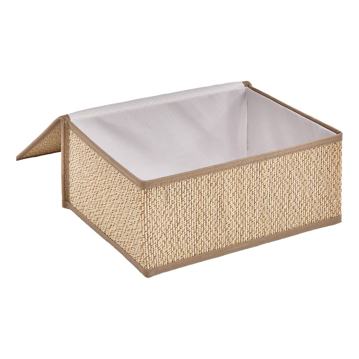 Set de 3 boîtes de rangement, l.25/30/35 cm, beige