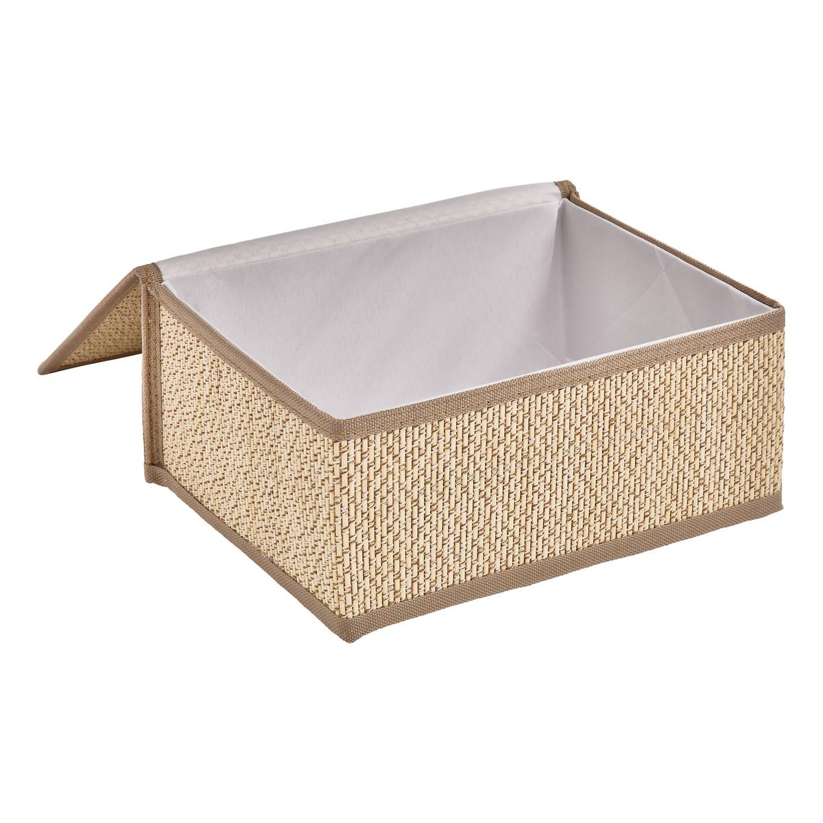 Set de 3 boîtes de rangement, l.25/30/35 cm, beige