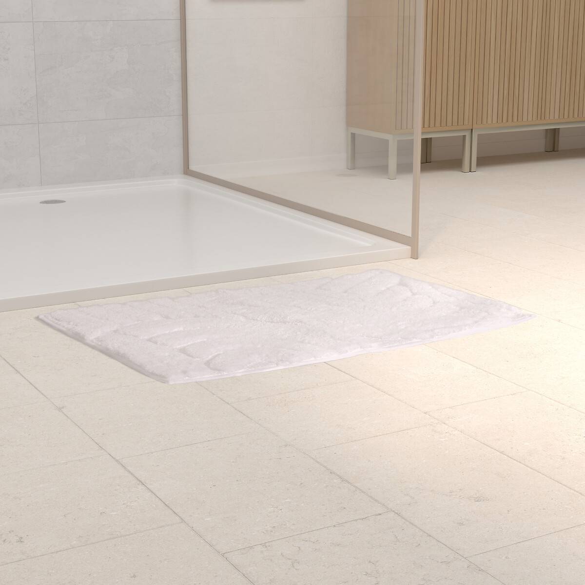 Tapis 75x50x1,8 cm, blanc 