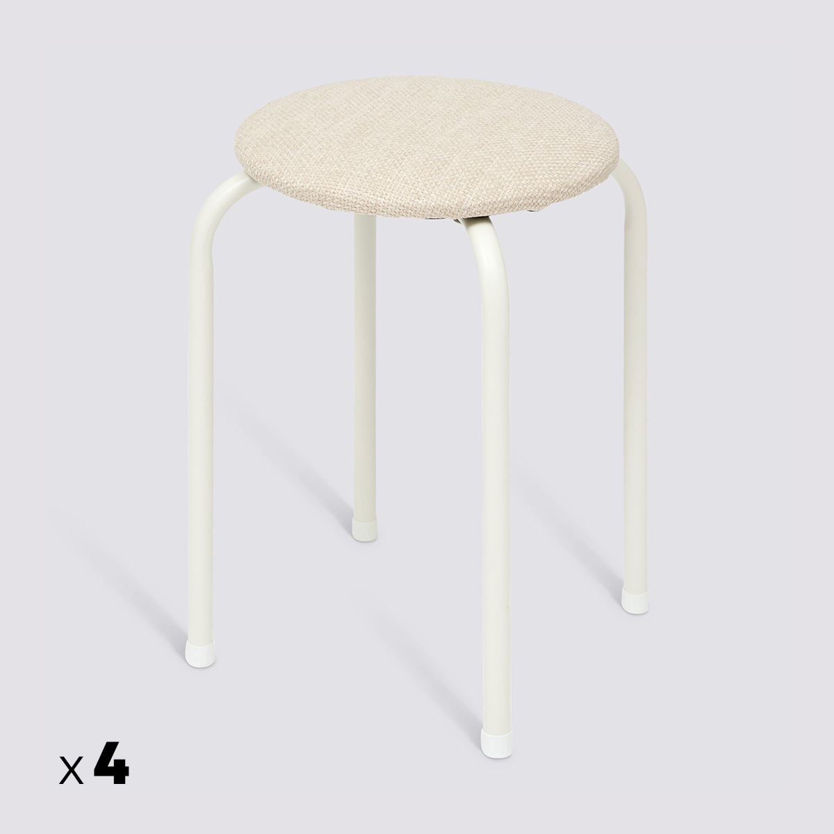 Lot de 4 tabourets empilables, beige Flexy +